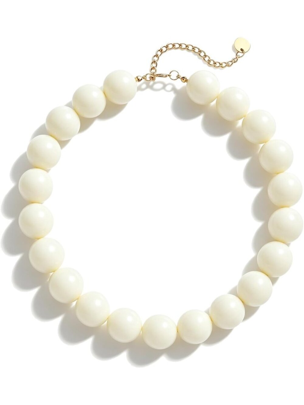 Women's Off White Acrylic Chunky Square Bead Choker Necklace Statement Jewelry